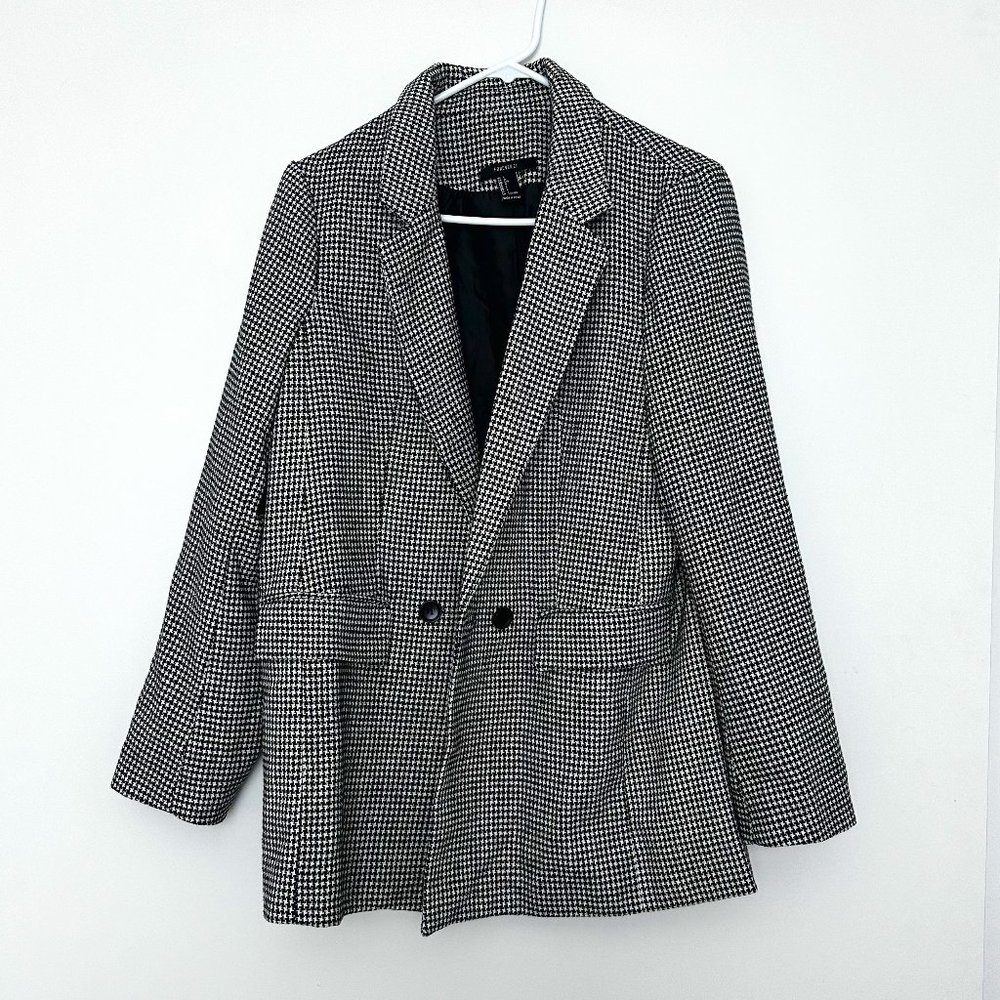 Black and White Women's Houndstooth Blazer